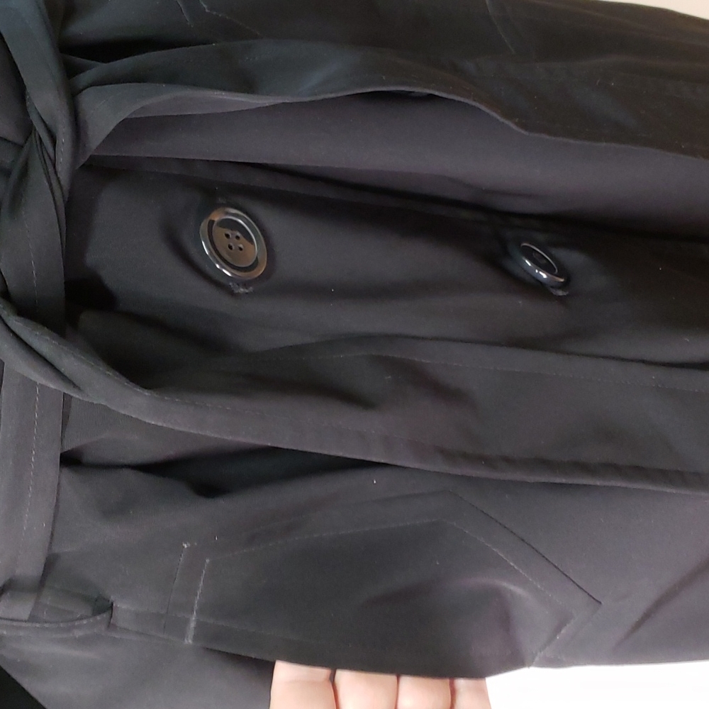 16P Fleet street black trench coat.  D34 - Picture 4 of 15